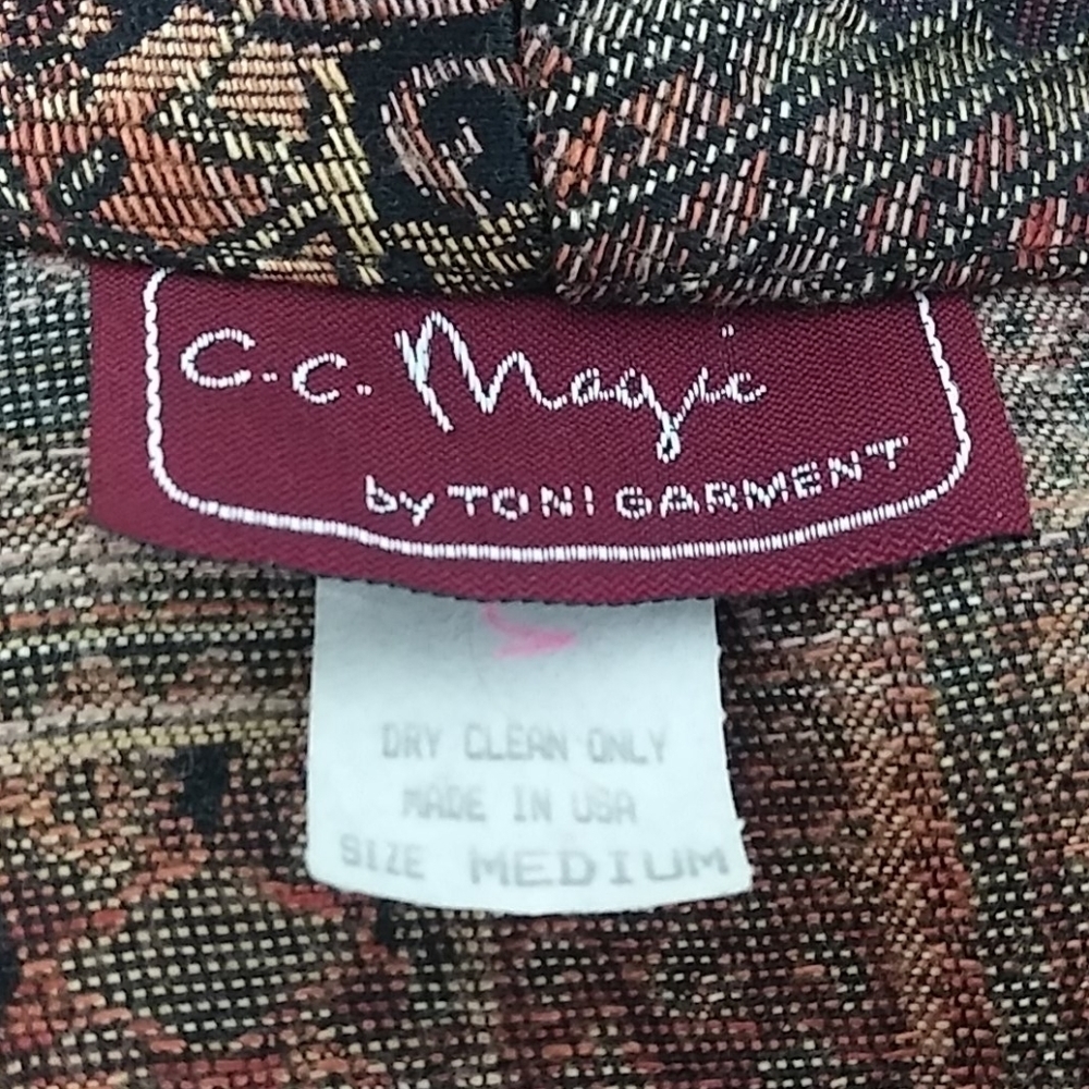 C.C. Magic by Toni Brown Multicolor Shawl Collar Long Sleeve Cropped Blazer - Picture 12 of 13